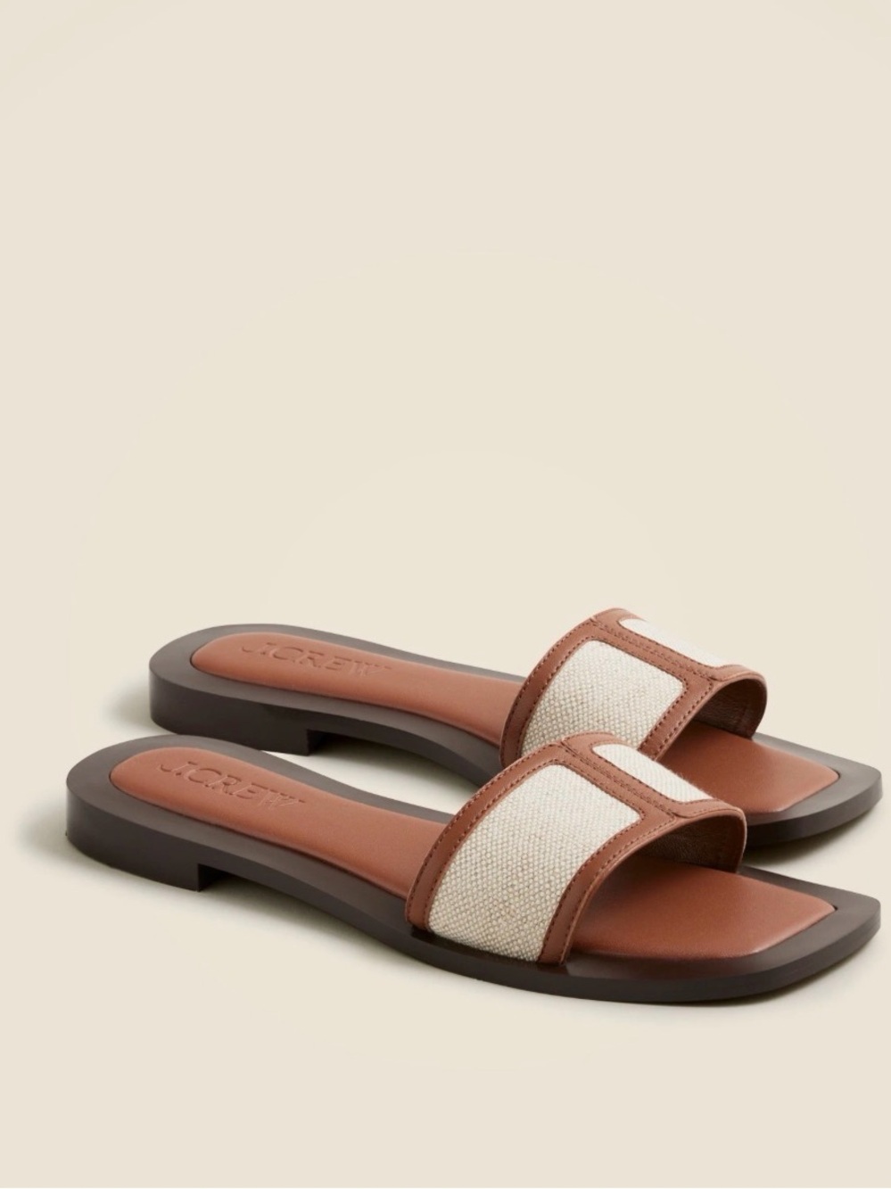 J. Crew Brown and Cream Georgina Sandal size 8